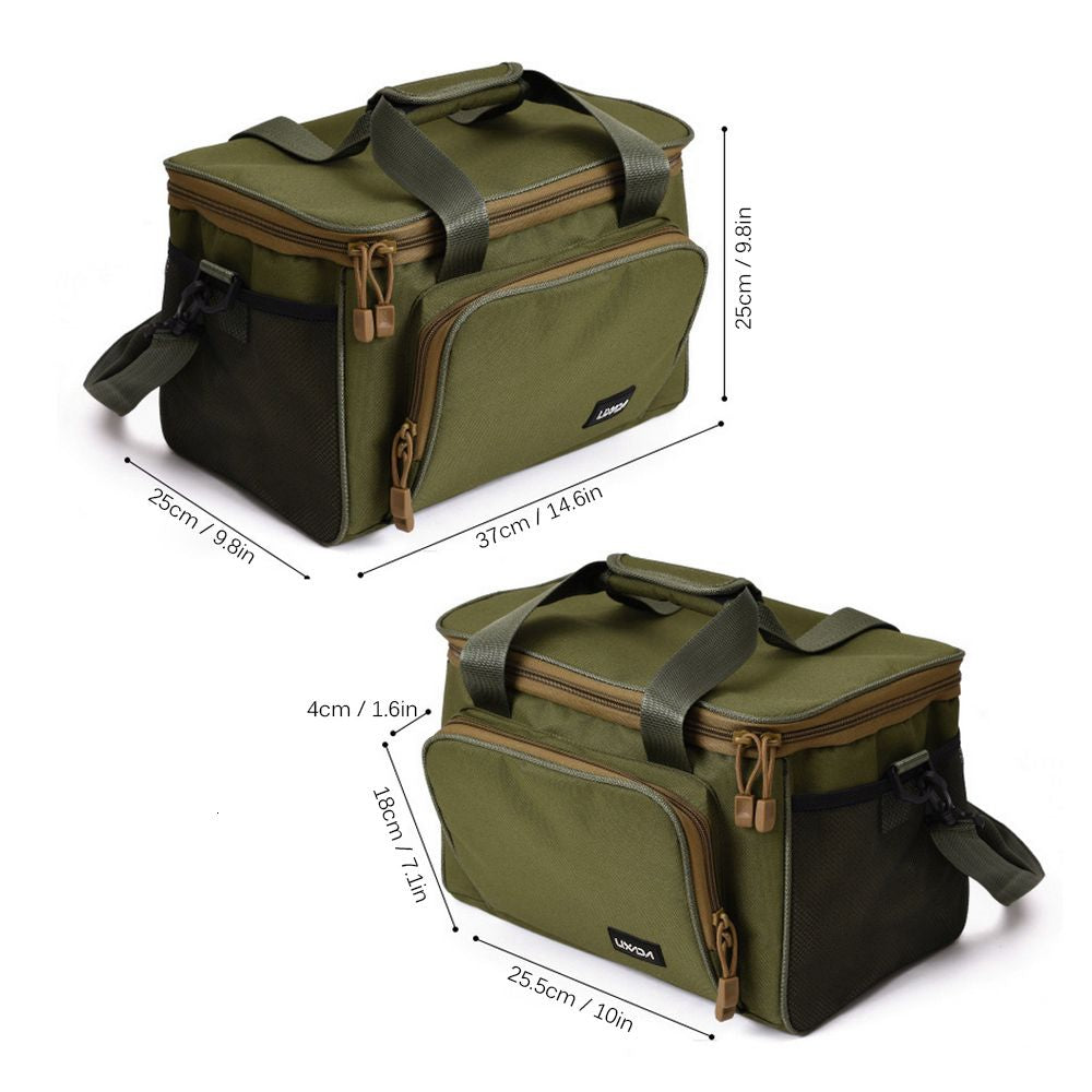 Portable Fishing Shoulder Bag, Multifunctional Canvas Tackle Bag