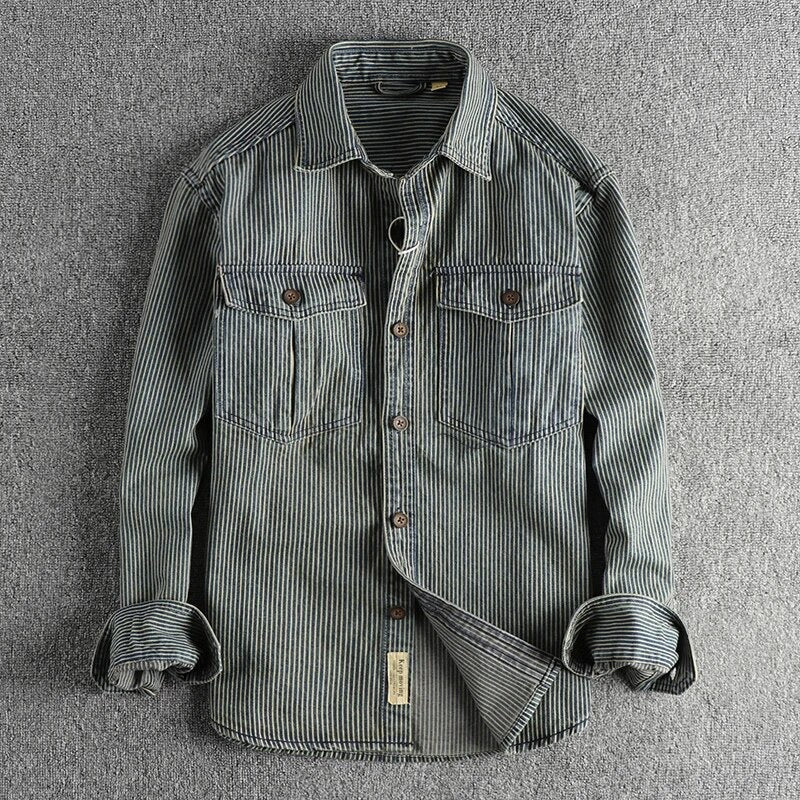 Old Vintage Cargo Denim Shirt