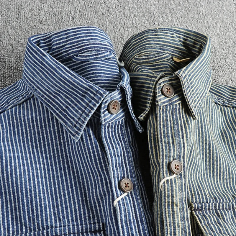 Old Vintage Cargo Denim Shirt