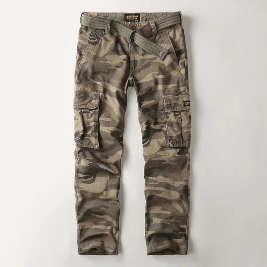 Men's Tactical Camouflage Cargo Pants with Belt